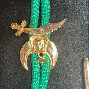 Shriners green bolo tie